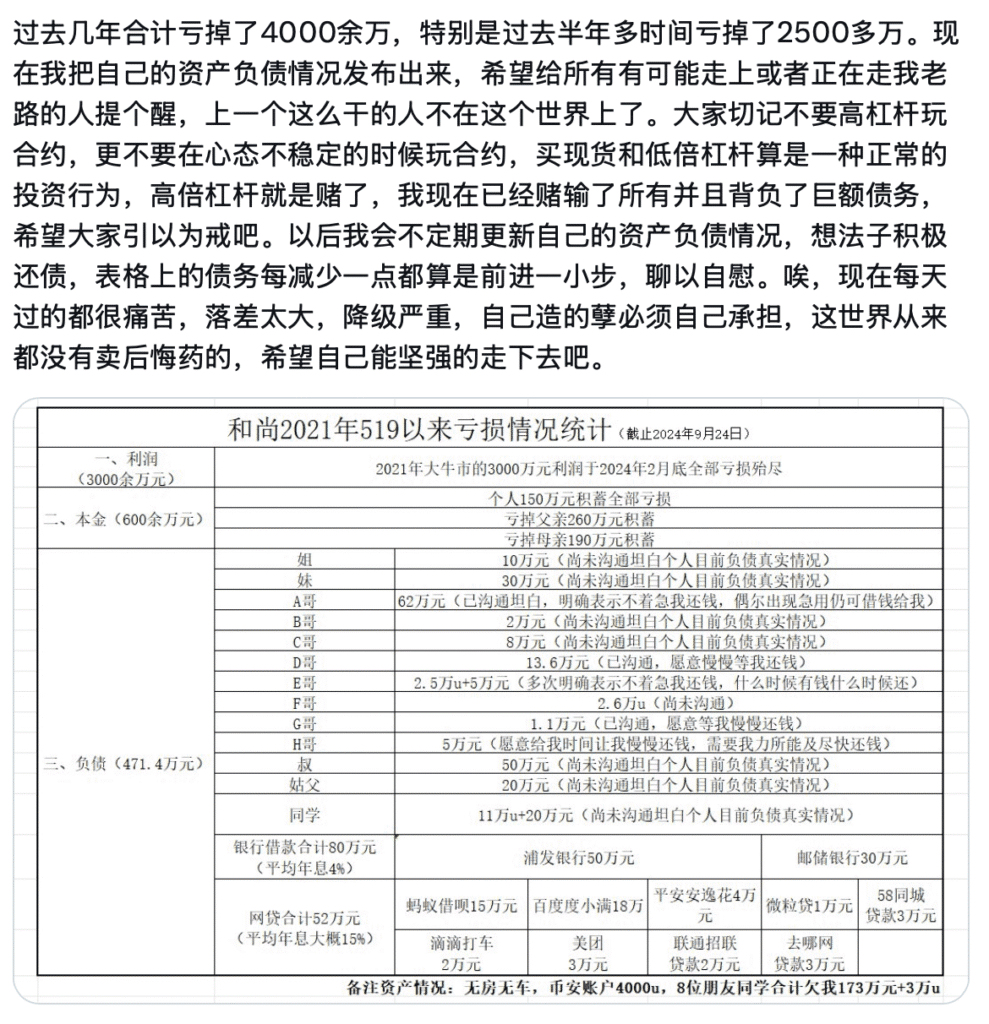 币圈推特x无产阶级小和尚的由赚到负债的经历分享
